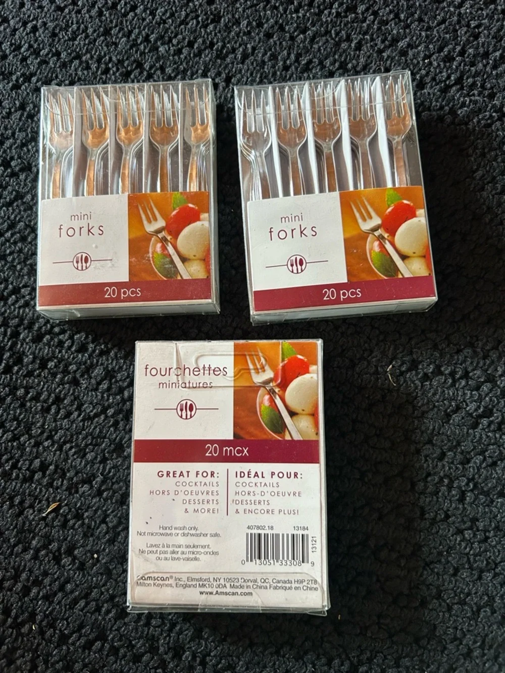 Mini Silver Plastic Forks - Set of 20